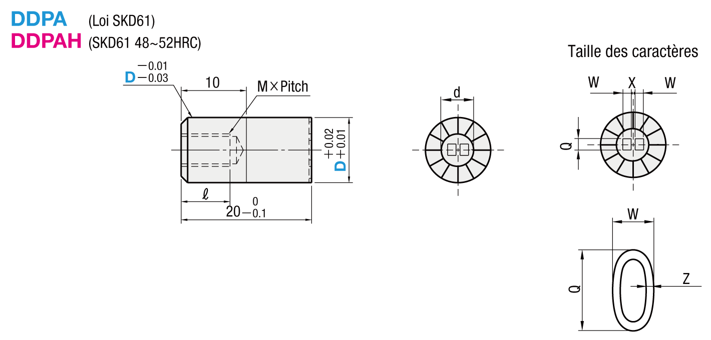 Date Marked Pins For Die Cast - Punch Type / Press Fit Type - 