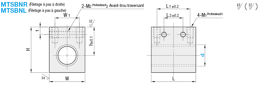 Écrous de vis-mère de type bloquant - Bloc haut:Affichage d'image associés