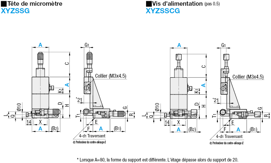 [Haute précision] Table en  XYZ - Guidage linéaire à billes - Profil abaissé:Affichage d'image associés