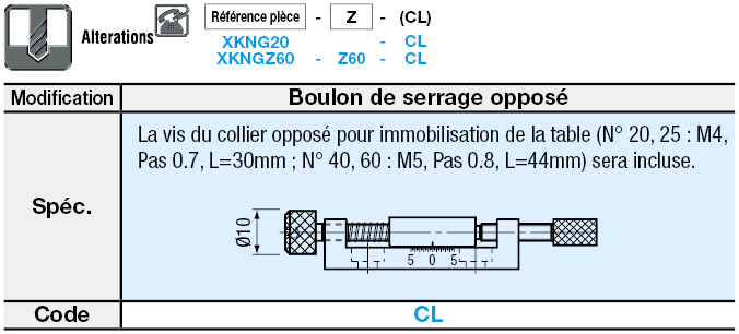 [Réglages simplifiés] Table en X - vis de poussée:Affichage d'image associés