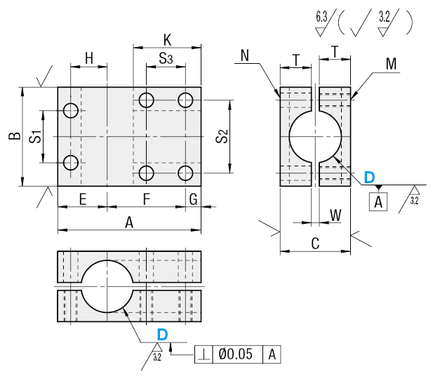 À fente, configuration perpendiculaire, diamètre identique:Affichage d'image associés