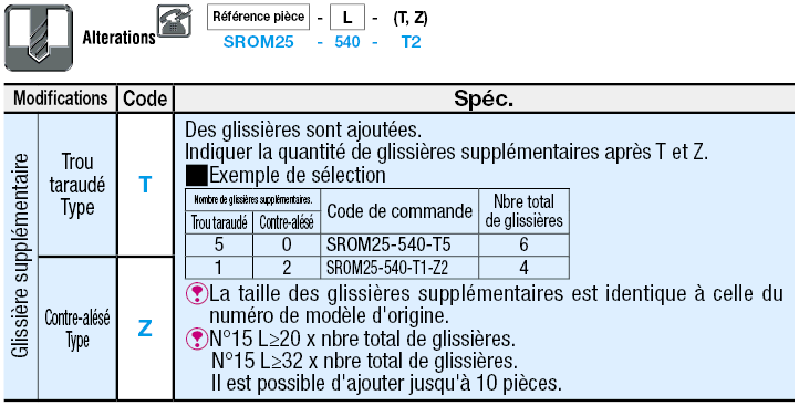 Rails de glissières simplifiés - Aluminium, exempt d'huile:Affichage d'image associés