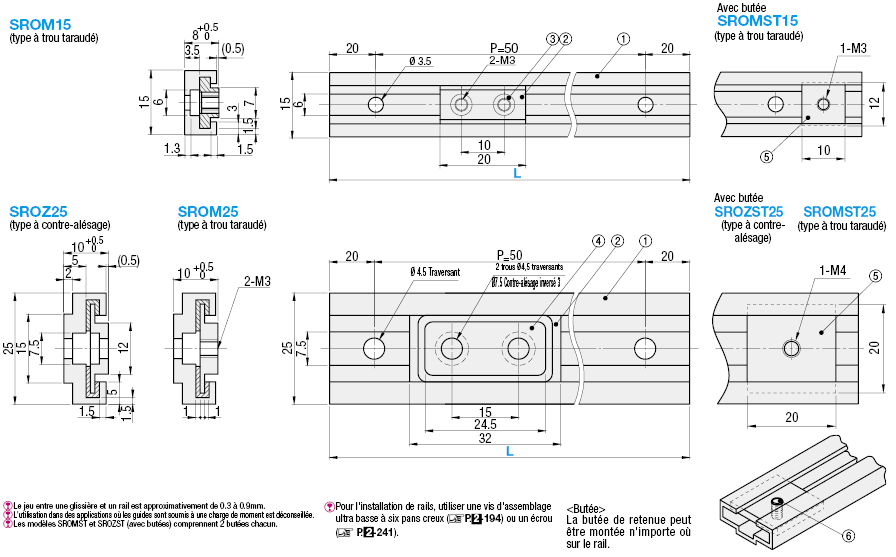 Rails de glissières simplifiés - Aluminium, exempt d'huile:Affichage d'image associés
