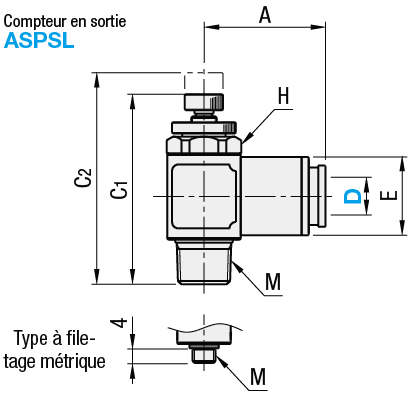 Vannes de régulation de débit - Coude à 90°, acier inoxydable:Affichage d'image associés