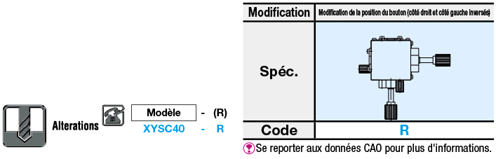 Table XY - Haute précision, queue d'aronde- Poignée standard / déportée(pas de 4.2mm):Affichage d'image associés