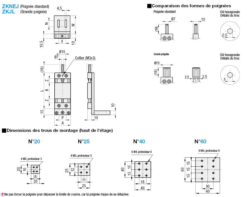Table simplifiée Z - Vis d'alimentation, charge élevée:Affichage d'image associés