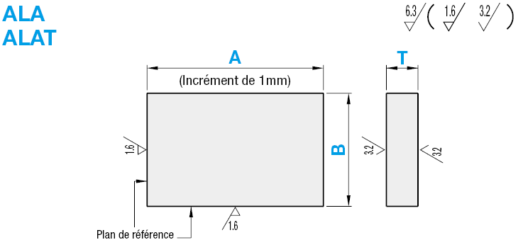 EN AW-5052 équiv. - Plaques d'aluminium de haute précision - dimension A configurable:Affichage d'image associés