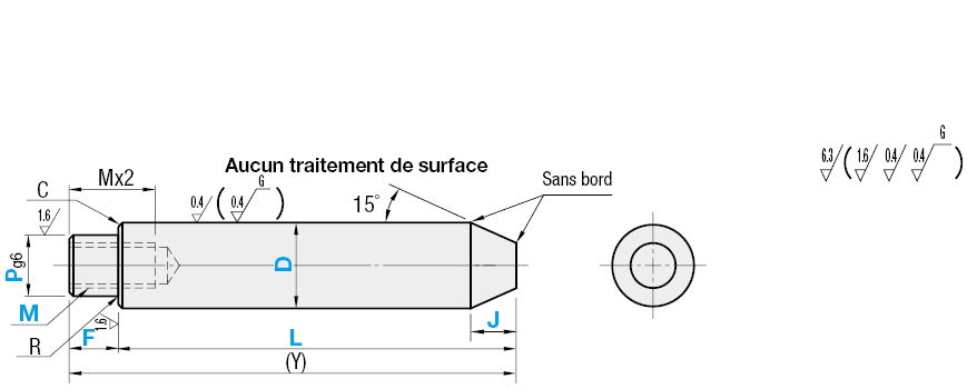 1 extrémité conique/1 extrémité taraudée/1 extrémité épaulée, taraudée/1 extrémité filetée:Affichage d'image associés