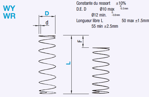 Ressorts hélicoïdaux ronds/déflection 60-75% - dia. ext. référencé:Affichage d'image associés