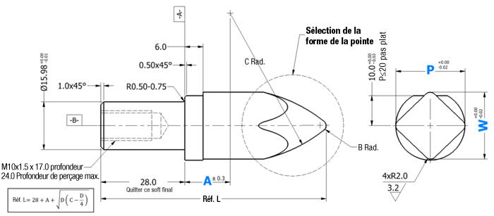 [NAAMS] Locating Pin Two Diameter Large Head:Affichage d'image associés