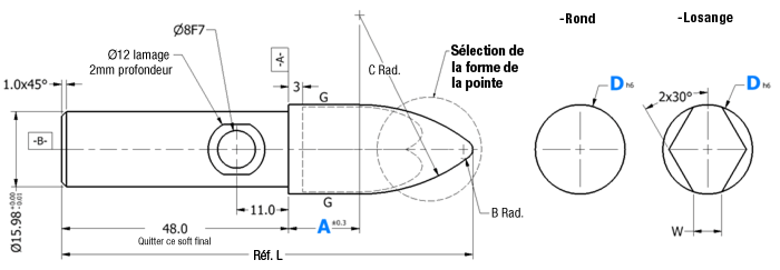 [NAAMS] Retractable Locating Pin A&D Configurable Large Head:Affichage d'image associés