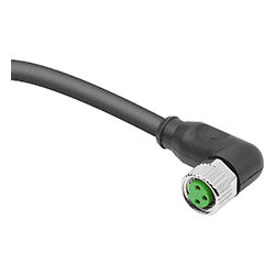 Connecteur M8x1 à douille avec verrouillage à vis non blindé, forme B, douille coudée (80150)