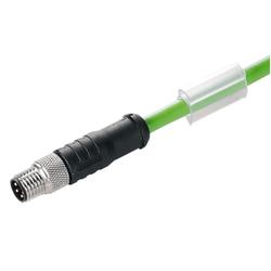 Câble de données en cuivre (assemblé), une extrémité sans connecteur, M8, fiche droite, blindé