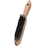 3 rangées de poils - Brosse à main à poignée en bois
