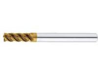 TS coated carbide roughing end mill, 45°spiral, fine pitch / long shank, regular model