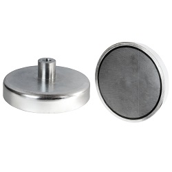 Neodymium Shallow Pot Magnets  / Threaded Hole
