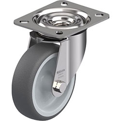 Roulette pivotante en acier inox, série LEX-PATH