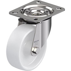 Roulette pivotante en acier inox, série LEX-PO