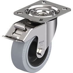 Roulette pivotante en acier inox, série LEX-POEV