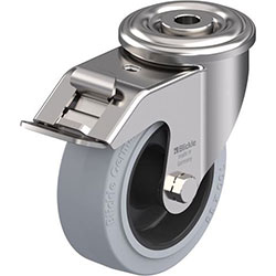 Roulette pivotante en acier inox, série LEXR-POEV