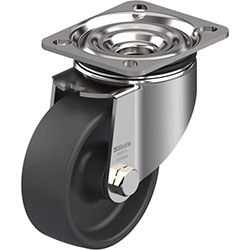 Roulette pivotante en acier inox, série LIKX-POHI