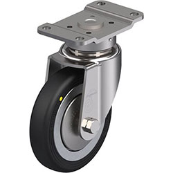 Roulette pivotante en acier inox, série LPX-PGV