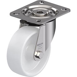 Roulette pivotante en acier inox, série LX-PO