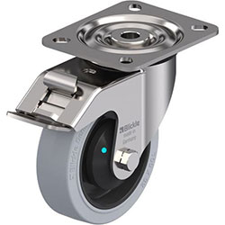 Roulette pivotante en acier inox, série LX-POEV