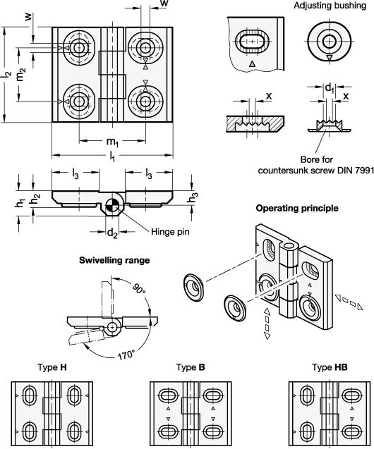Charnières à souder en acier inoxydable à souder