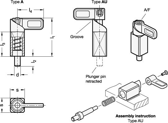 Loquets à ressort en acier inoxydable à souder