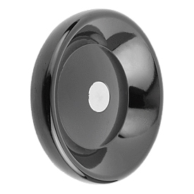 Volant plein sans poignée, insert en Inox, Forme D, pré-percé (06288)