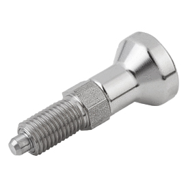 Doigt d'indexage en inox avec bouton de manœuvre en inox (03089)