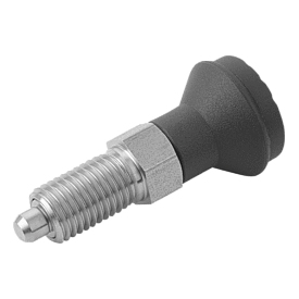 Doigt d'indexage en acier ou en inox avec bouton de manœuvre en plastique (03090)