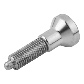 Doigt d'indexage en inox sans embase avec bouton de manœuvre en inox (03093)