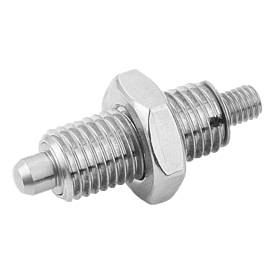 Doigt d'indexage en acier ou en inox sans embase avec doigt fileté et contre-écrou (03096)