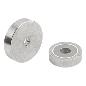 Aimants plats avec trou lamé en SmCo avec corps en Inox (09070-10)