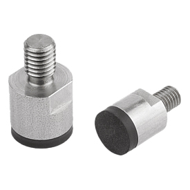 Aimants cylindriques avec tenon fileté en NdFeB, surface de contact caoutchoutée (09117)