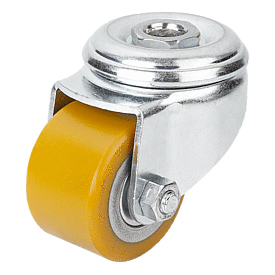 Roulette pivotante en tôle d'acier modèle compact (95045)
