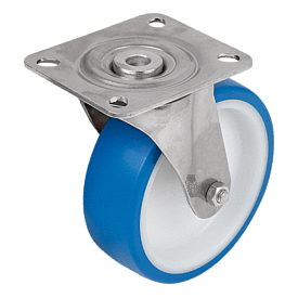 Roulette pivotante en Inox pour locaux sanitaires (95046-01)