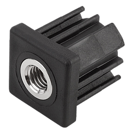 Bouchon à insert taraudé pour tube carré (27835)