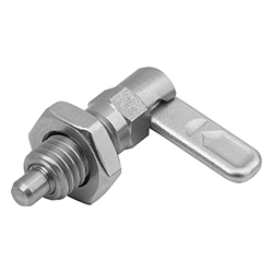 Doigts d'indexage verrouillables en inox avec butée, Forme B, sans capuchon de verrouillage, avec écrou (03099-22)