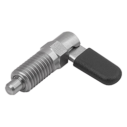 Doigts d'indexage verrouillables en inox avec butée, Forme C, avec capuchon de verrouillage, sans écrou (03099-22)