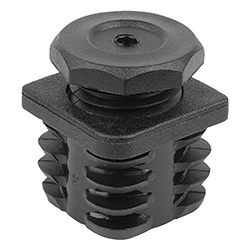 Bouchons d'ajustement en plastique sans insert pour tubes ronds et carrés, Forme B, carrés (27799-05)
