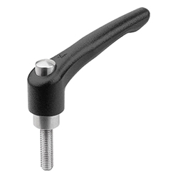 Manette indexable avec bouchon de protection avec filetage, inserts en inox, à texture mate (06461)