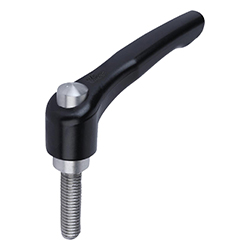 Manette indexable avec bouchon de protection avec filetage, inserts en inox, satinée mate, pouces (06461)
