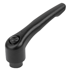 Manette indexable avec taraudage, à texture mate, pouces (06450)