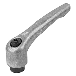 Manette indexable avec taraudage, brillante, pouces (06450)