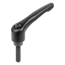 Manette indexable avec filetage, texturée mate (06460)