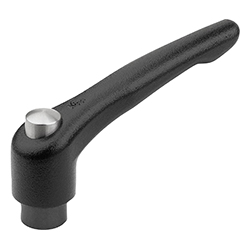 Manette indexable avec bouchon de protection avec taraudage, à texture mate (06450)