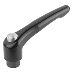 Manette indexable avec bouchon de protection avec taraudage, satinée mate, pouces (06450)